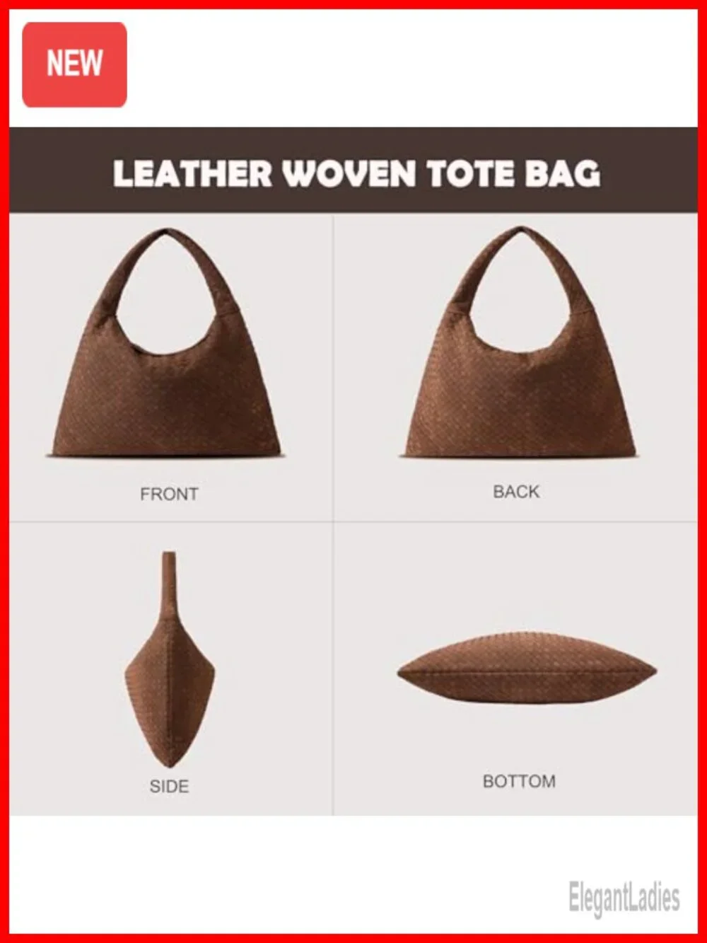 Handwoven Woven Leather Tote Hobo Shoulder Bag, Braided Large Vegan Suede